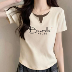 反季清仓~夏季新款假两件短袖T恤女洋气内搭宽松显瘦纯棉半袖上衣