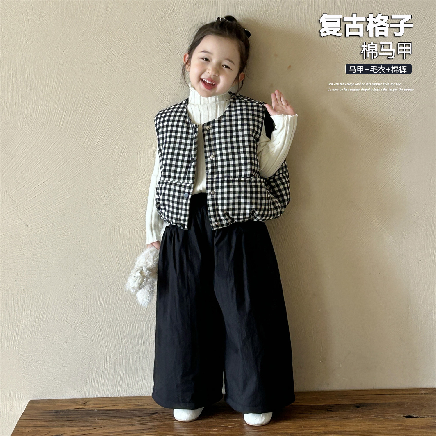 女童秋冬季羽绒棉外穿马甲24新款小女孩洋气保暖韩范夹棉无袖外套