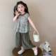 碎花上衣女宝宝洋气阔腿裤 女童森系短袖 儿童夏装 小童新款 T恤套装