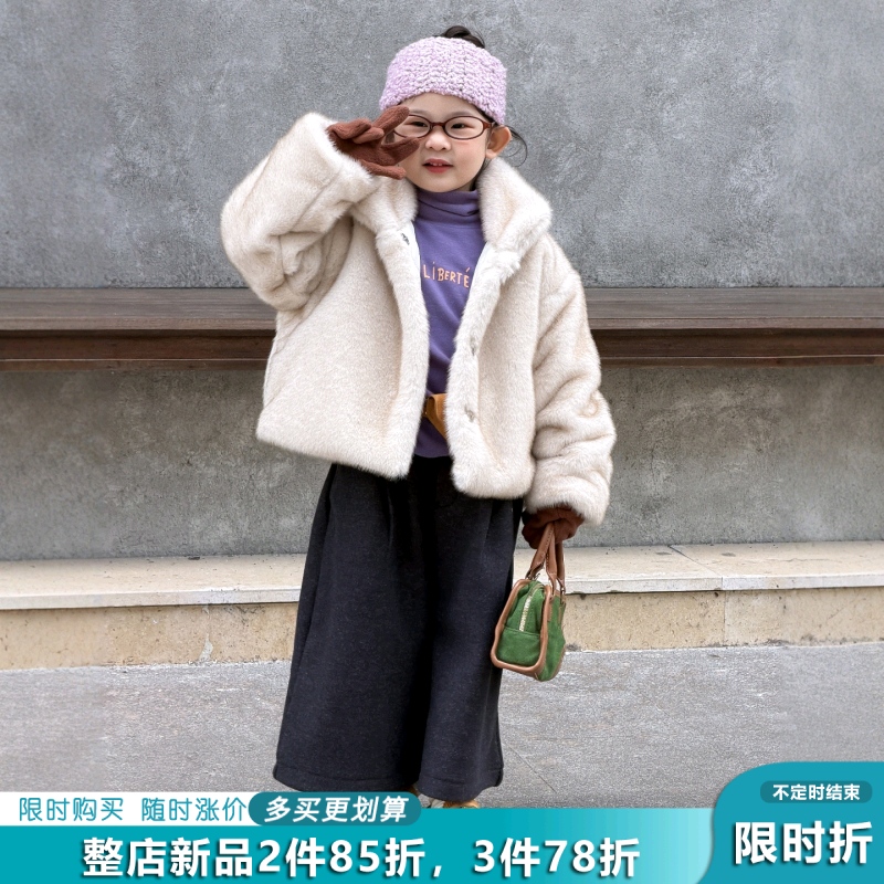 女童夹棉毛毛衣+打底衫+加绒呢裤