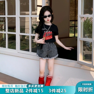 女童夏装26新款短袖上衣辣妹小女孩街舞套装夏季儿童短款T恤短裤