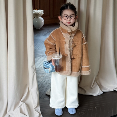 女童秋冬保暖外套~加绒阔腿裤