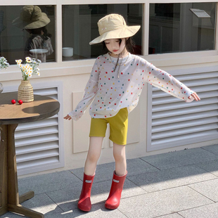 女童装时髦套装春夏2026新款儿童元气防晒罩衫小女孩海边度假套装