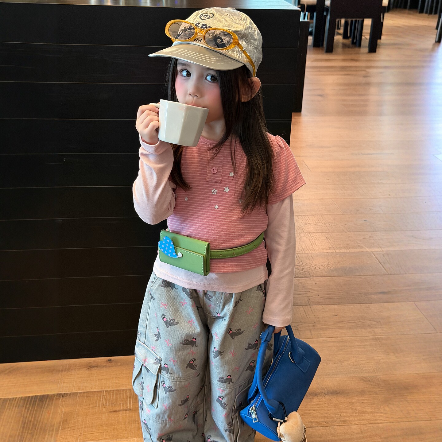 女童韩版秋季条纹星星T恤2件套儿童卡通休闲工装裤套装女宝秋装潮
