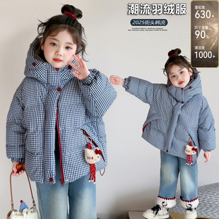 女童新国标90白鸭绒加厚羽绒服儿童冬季短款外套女宝宝保暖面包服