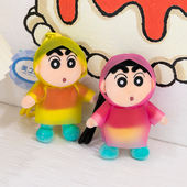 正版 饰毛绒公仔女生礼物情侣小礼品 蜡笔小新钥匙扣挂件玩偶装