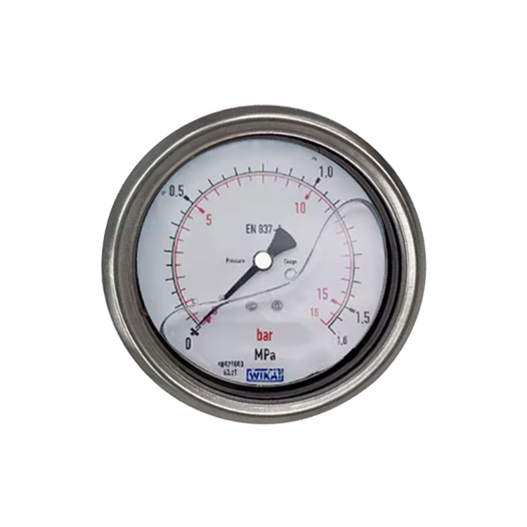 轴向WIKA不锈压力表耐震充油全钢304横装YNBF100Z 1.6MPa 16bar