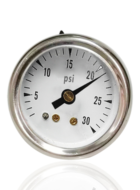 供应不锈钢压力表全钢304轴向横装YBF40Z 30PSI 1/8NPT工厂直供
