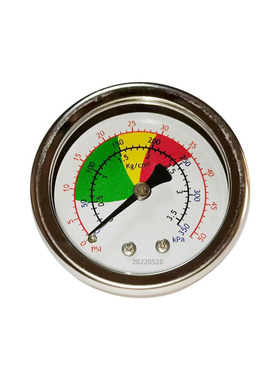 供应不锈钢压力表半钢沙缸砂缸压力表轴向彩面YB50Z 3.5kg 350kPa