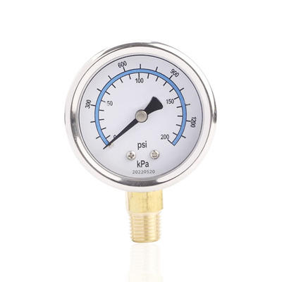 供应不锈钢压力表立装径向304YB40 200psi 1200kPa 1400kPa 1/8PT