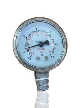 供应不锈钢压力表304压力表径向立装YB60 -1~10BAR -14.5~150PS
