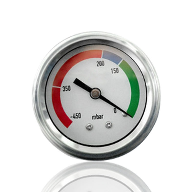 铁壳压力表普通膜盒微压表轴向
