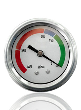 供普通膜盒微压表低压微型铁壳压力表轴向YE 50Z -450mbar  G1 /8