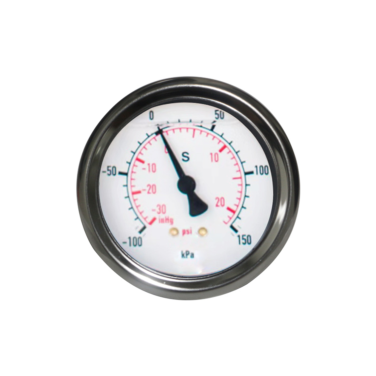不锈钢压力表全钢轴向横装汽车制造设备用压力真空表YZBF63Z厂销