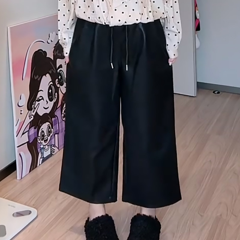 休闲百搭PU皮裤直筒裤休闲女裤胖mm2026春冬新款宽松显瘦大码女装,女装/女士精品,大码裤装,淘宝优惠券,粉丝福利购,淘宝优惠卷