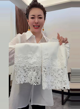 百搭蕾丝拼接裤腿烟筒裤子女大码