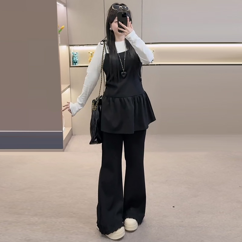 韩系收腰系带上衣女裤子打底衫胖mm2026春冬新款显瘦宽松大码女装,女装/女士精品,大码套装,淘宝优惠券,粉丝福利购,淘宝优惠卷