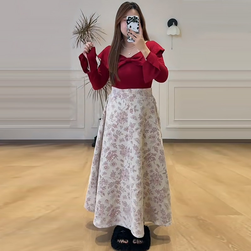 法式复古温柔风上衣绑带半身裙胖mm2025冬季新款显瘦宽松大码女装,女装/女士精品,大码套装,淘宝优惠券,粉丝福利购,淘宝优惠卷