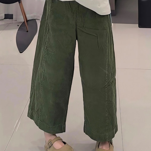 百搭灯芯绒奶奶裤九分直筒裤子女