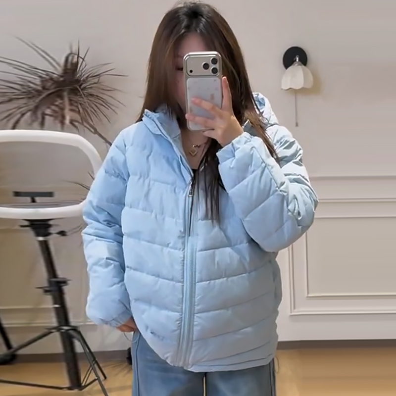 韩系短款排骨棉服连帽保暖外套潮