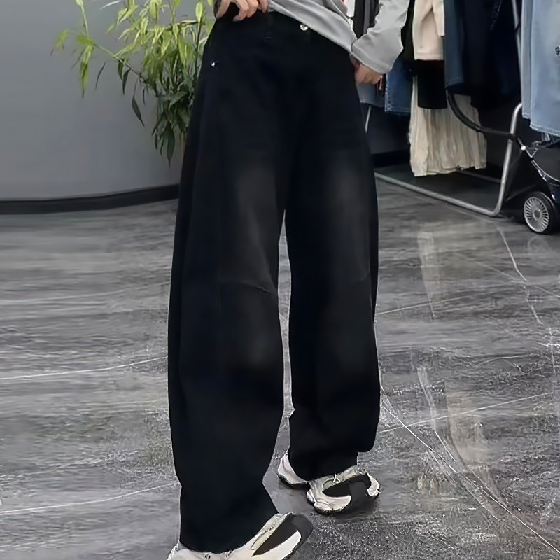 窄版牛仔弯刀裤高腰休闲女裤子胖mm2026春冬新款宽松显瘦大码女装,女装/女士精品,大码裤装,淘宝优惠券,粉丝福利购,淘宝优惠卷