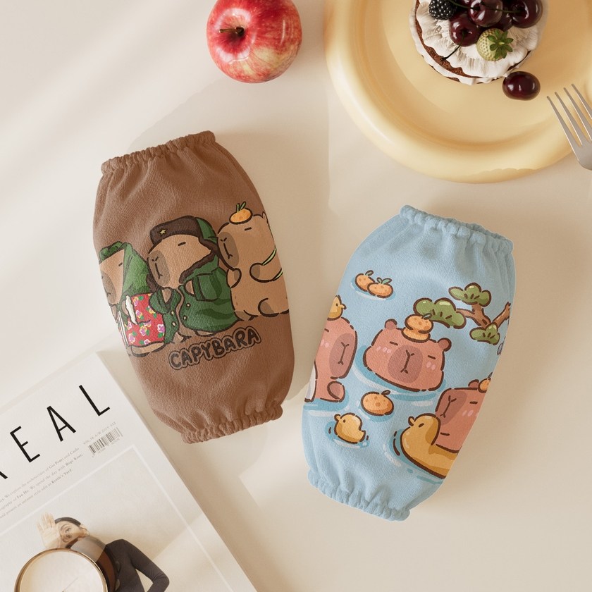 卡皮巴拉袖套2025新款秋冬护袖防水防油防污套袖男女厨房羽绒服