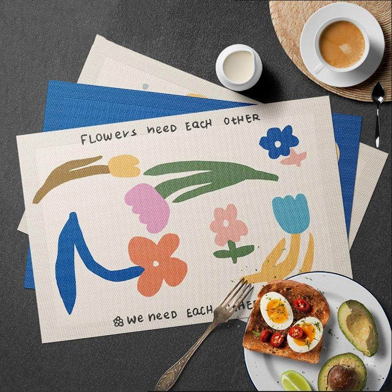 抽象正能量 隔热垫PVC餐桌防烫垫防水防油餐盘垫西餐垫装饰垫家用,居家布艺,餐垫,淘宝优惠券,粉丝福利购,淘宝优惠卷