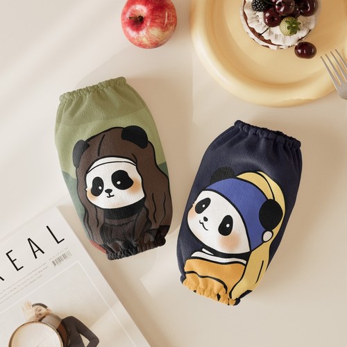 卡通创意名画袖套2025新款秋冬护袖防水防油防污套袖男女厨房羽绒