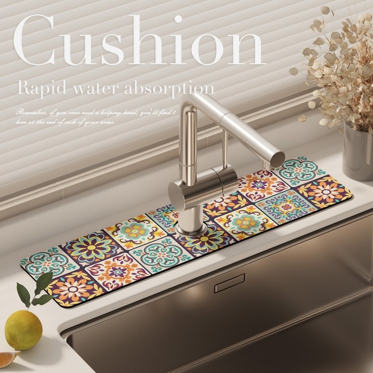 民族风复古 硅藻泥水龙头吸水垫洗手台厨房水池沥水垫卫生间浴室,居家布艺,家用脚垫,淘宝优惠券,粉丝福利购,淘宝优惠卷