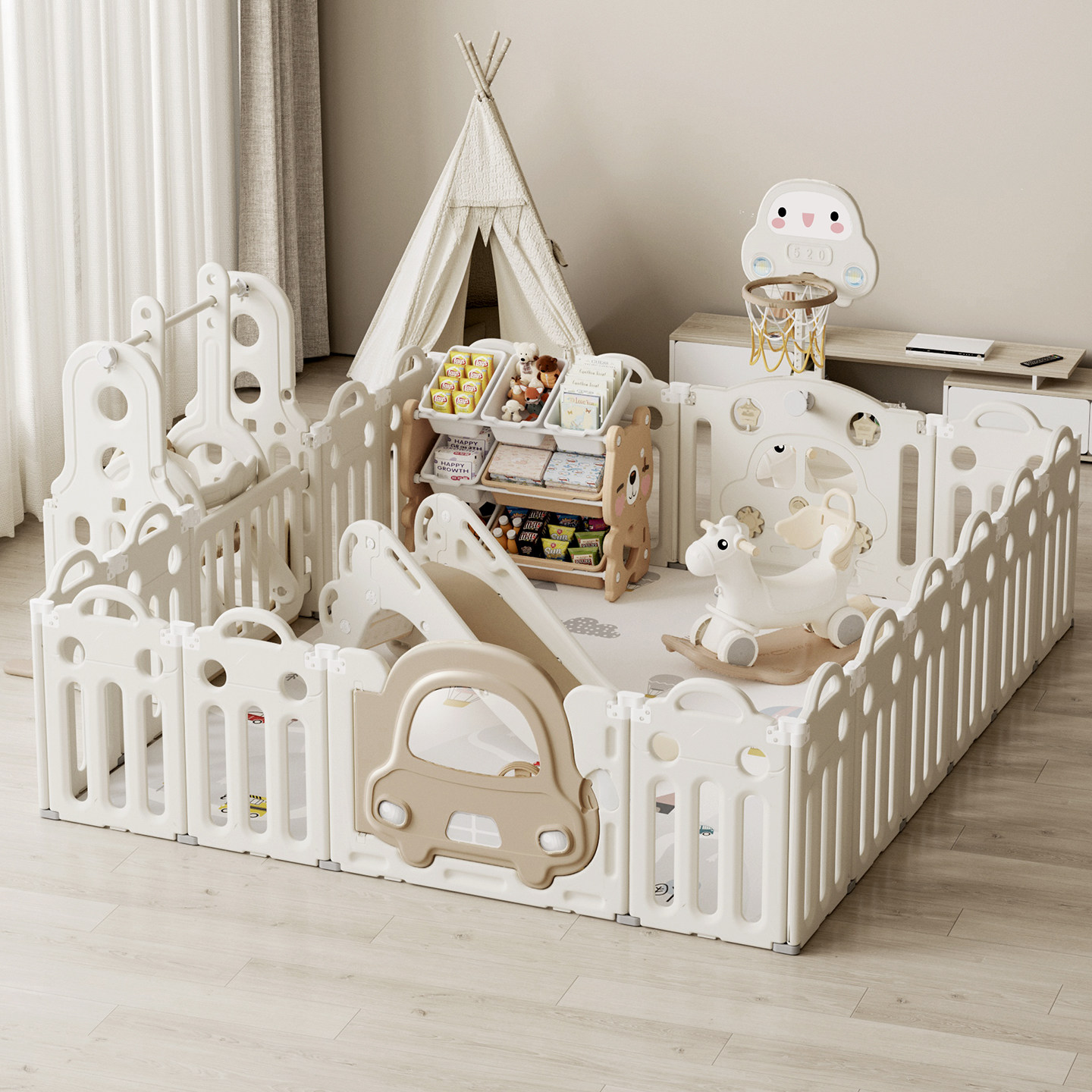 游戏围栏儿童地上可折叠宝宝室内家用防护栏婴儿乐园爬爬行垫栅栏,玩具/童车/益智/积木/模型,游戏围栏,淘宝优惠券,粉丝福利购,淘宝优惠卷