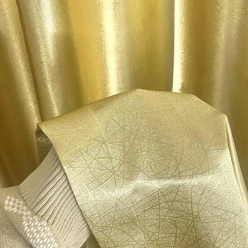 金黄色鸟巢外贸客厅卧室阳台办公出租房全遮光短窗帘成品特价清仓