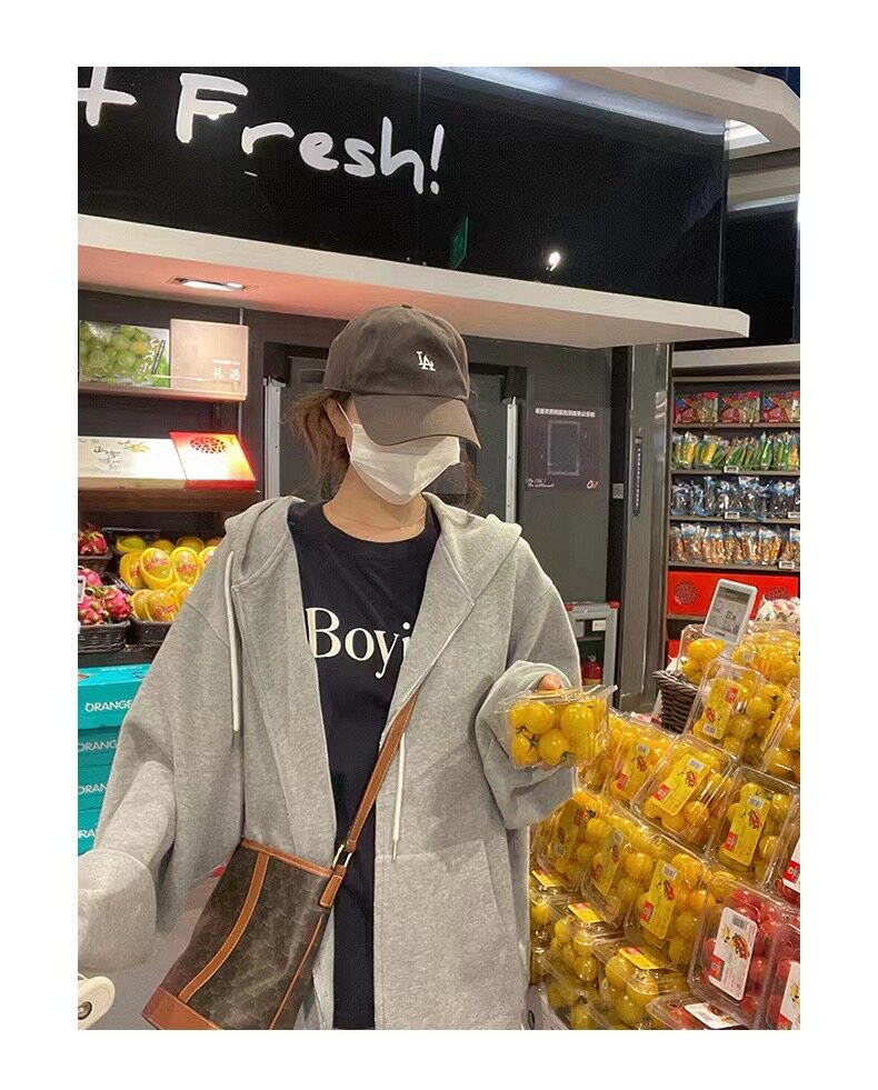 美式重磅开衫连帽衫卫衣男女春秋宽松慵懒休闲加绒拉链外套潮ins