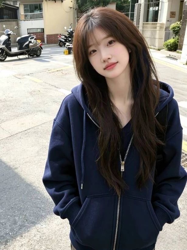 美式藏青色开衫连帽衫卫衣女春秋宽松纯色百搭加绒开衫外套潮ins