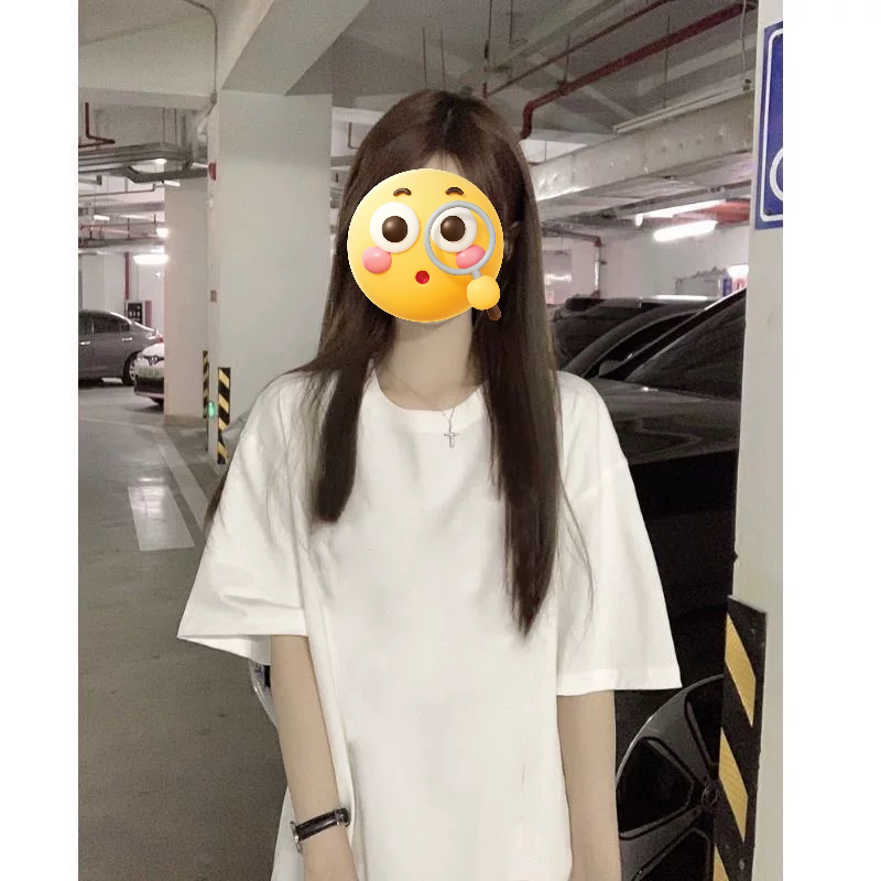 100%纯棉短袖夏季百搭新款BF潮T恤女学生韩版宽松纯色简约ins上衣