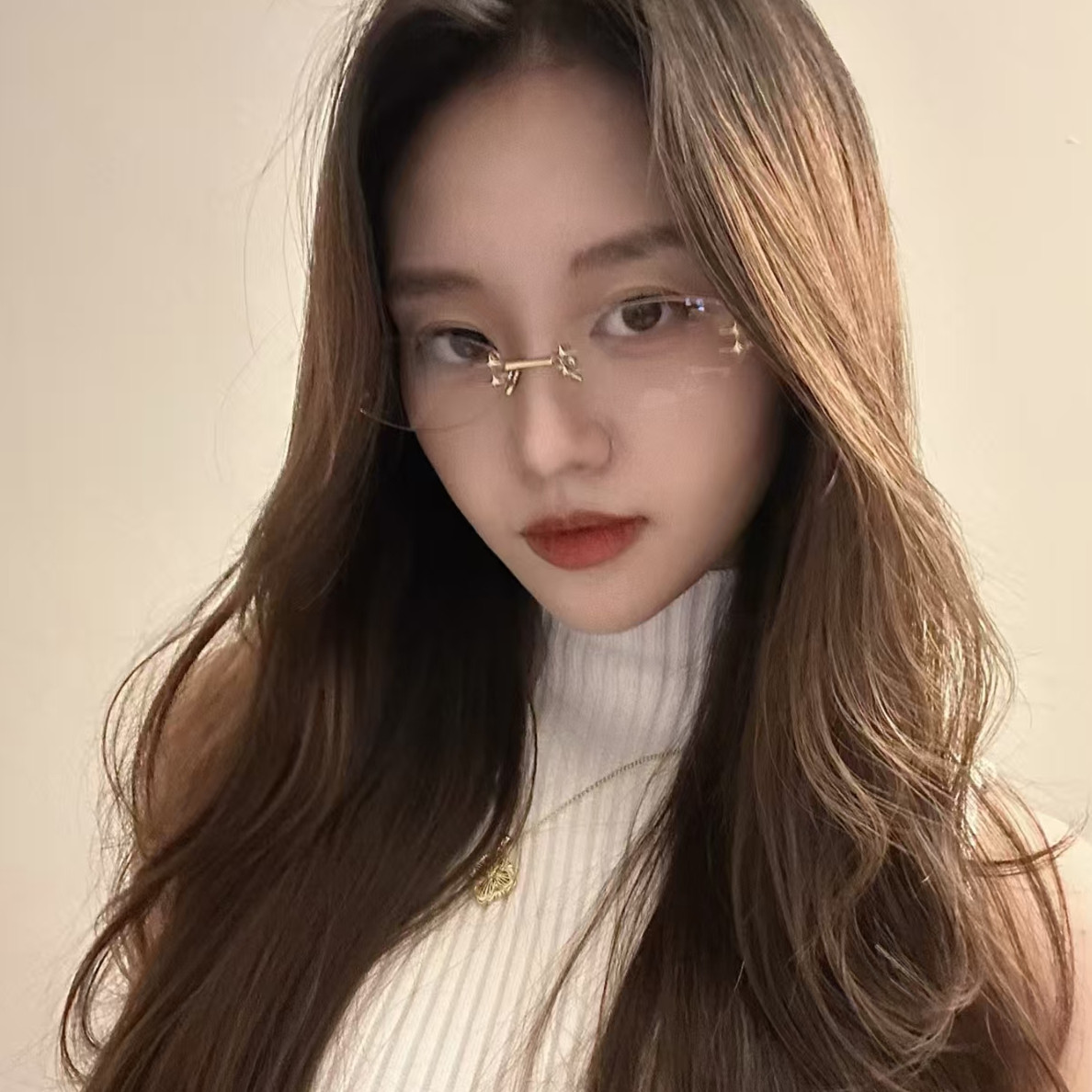 超轻纯钛无框纯欲风御姐眼镜NODE