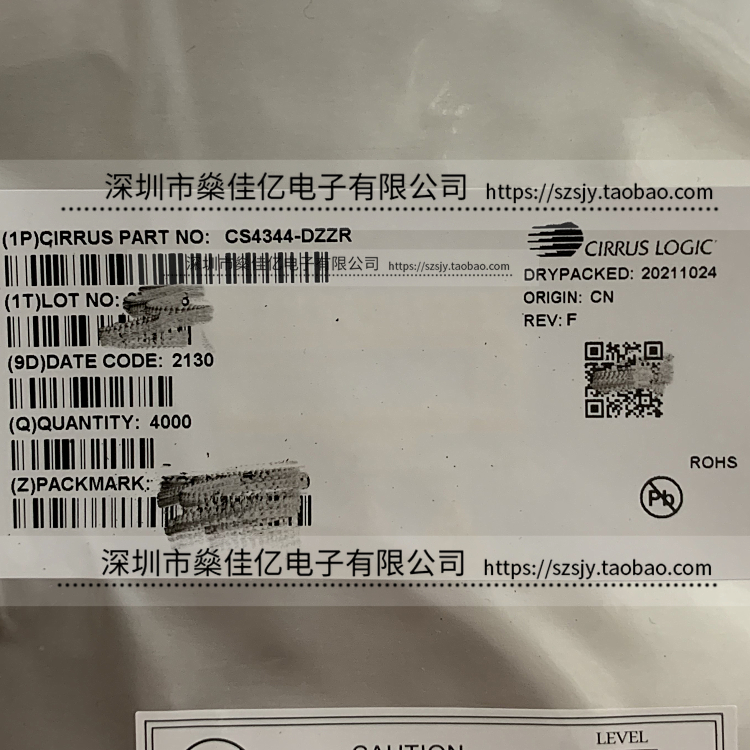 CS4344-DZZR 24位立体声数模转换器 MSOP10 原装正品 344D