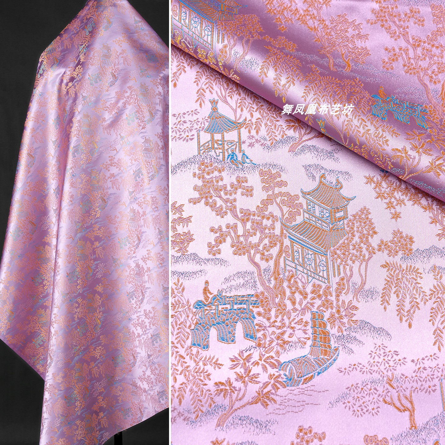 清明上河图织锦缎提花面料外套