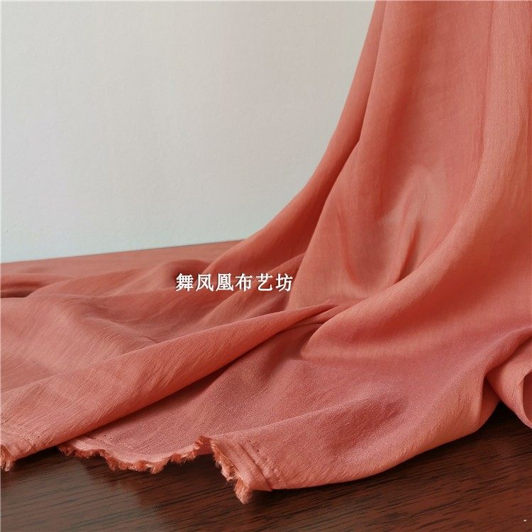 肉红色真丝棉布料 薄软亲肤细腻光泽 春夏季里衬内衬纱裙汉服面料