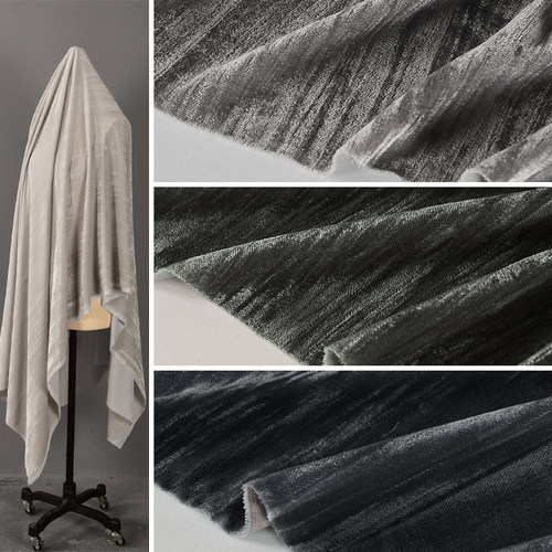 压皱无弹梭织韩国绒衬衫裙子布料