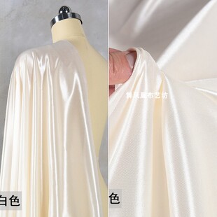乳白色薄款针织冰丝面料冰绸柔软防静电裙子里衬吊带内衬里子布料