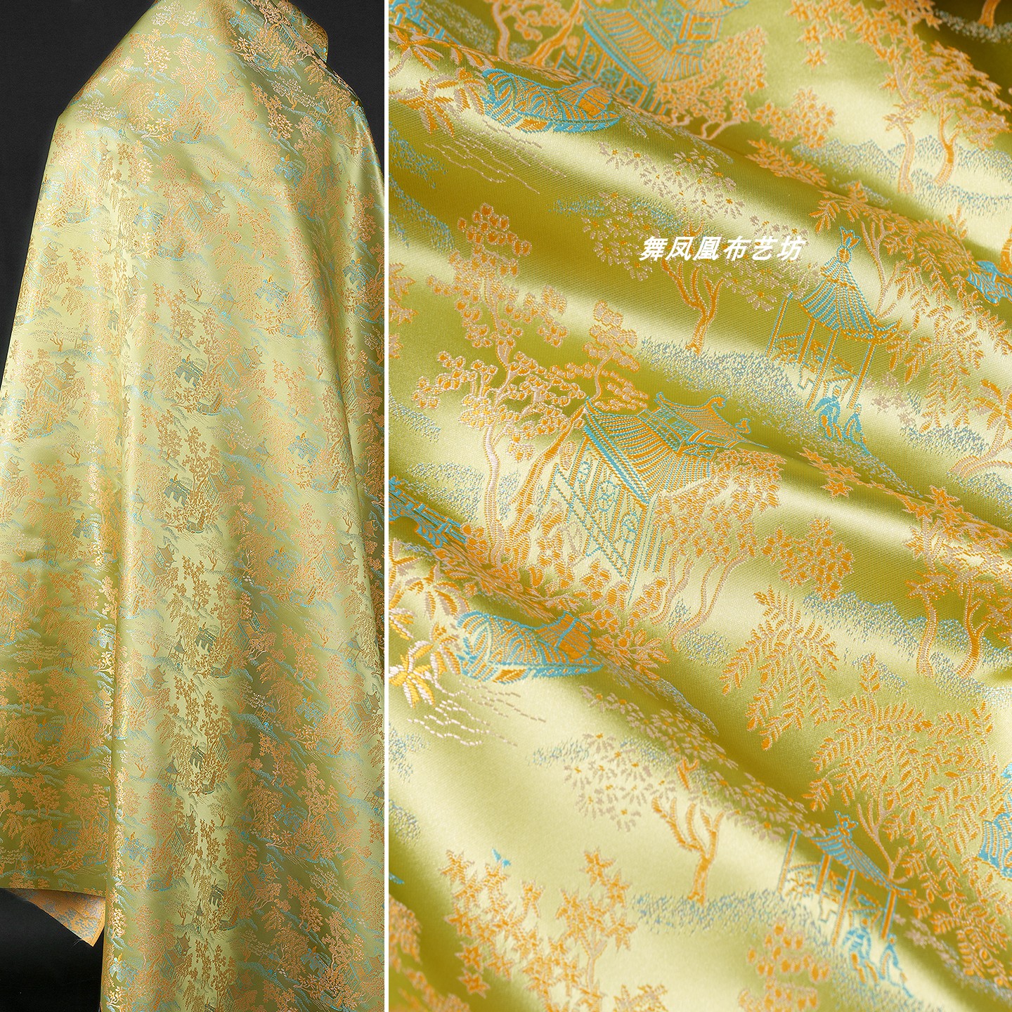 清明上河图织锦缎提花面料外套