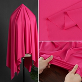 涤纶四面弹力垂顺裤 玫红色 超细哥弟直贡呢针织面料 子裙子布料