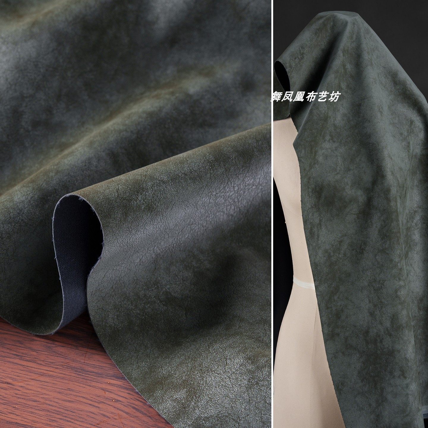 复古做旧双色PU皮革皮衣柔软皮料