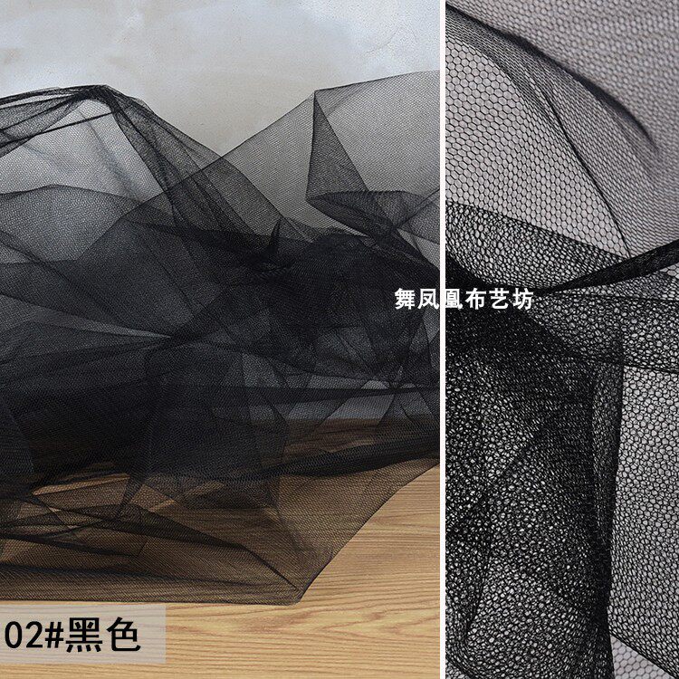 纯黑色网纱硬挺设计师diy布料图片