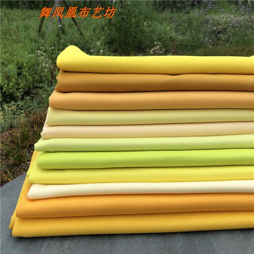 黄色系太空棉针织弹力空气层布料