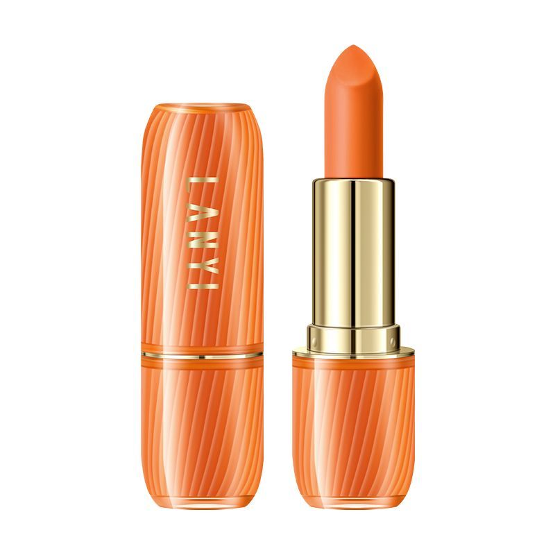 兰奕口红变色唇膏胡萝卜烈焰红摩登橙红色诱心大红果冻温变粉红色