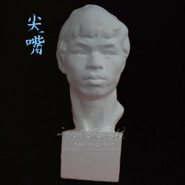 绘岳美术石膏人物头像尖嘴素描石膏像中国青年少年静物美术室配套