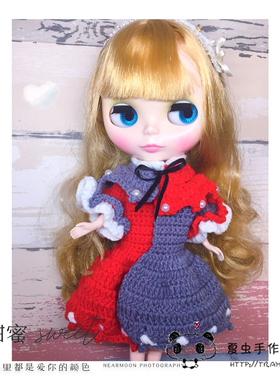 小布Blythe娃娃可穿娃衣 手工制作衣服 复古服饰套装一套三点