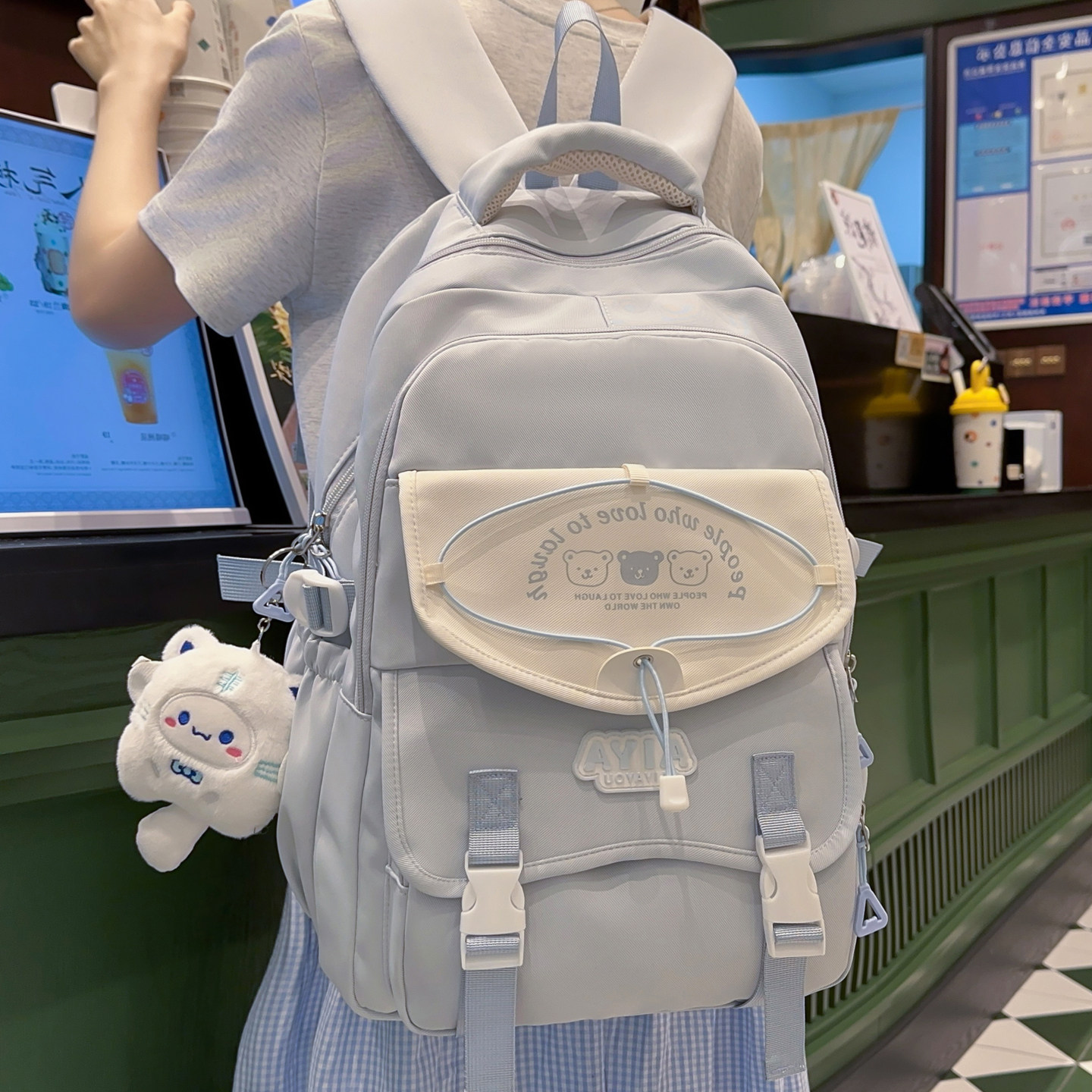 日系学院风可爱小熊书包女生初中生高中学生双肩包小学生轻便背包