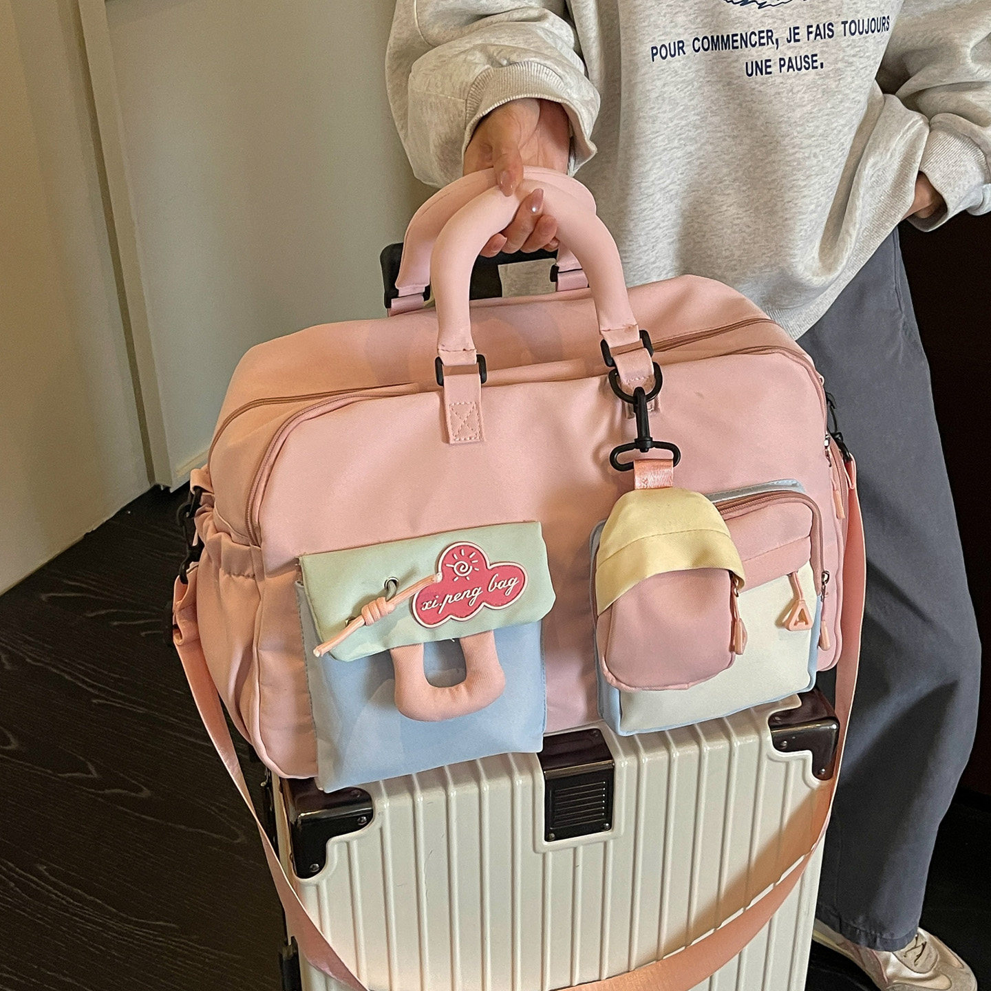 多巴胺日系大容量多层旅行袋女